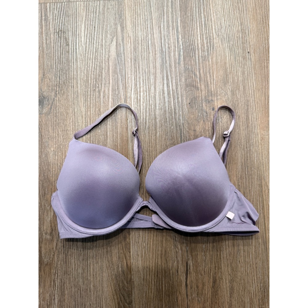 Victorias Secret Push-Up Bra 36B Purple Underwire Padded Seamless 3607
